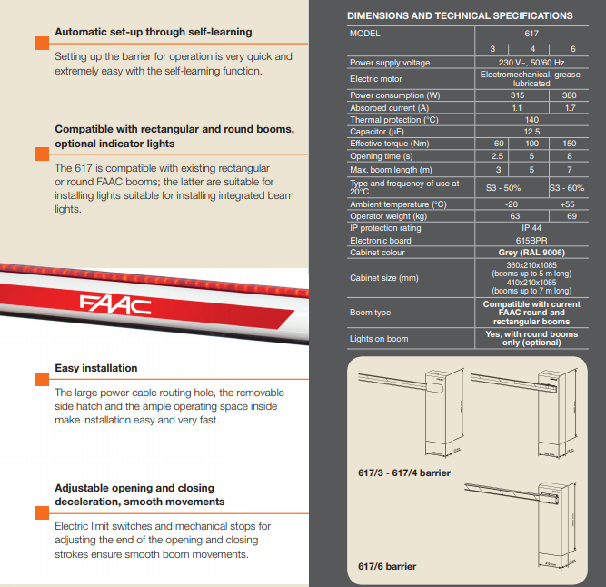 barrera automatica FAAC 617 - Imagen 3