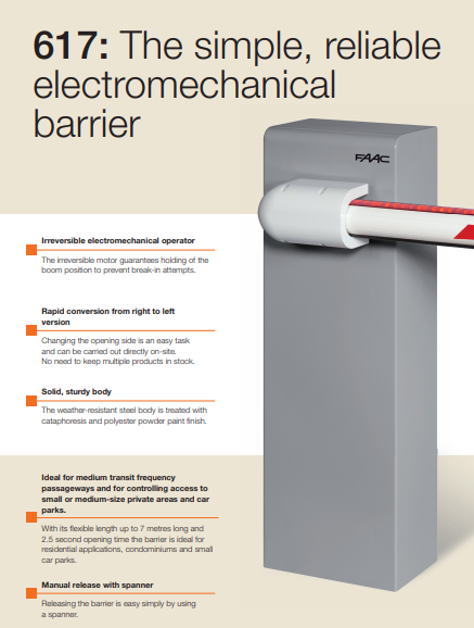 barrera automatica FAAC 617 - Imagen 2